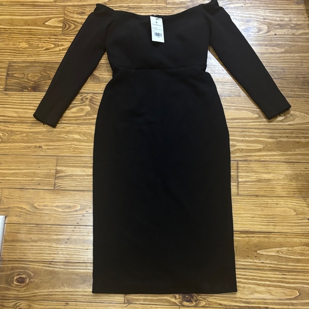 NWT Tuckernuck Black Off the Shoulder Alva Dress Size 8 - Picture 5 of 6